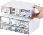 Desk Organizer with 6 Drawers, Desk Storage Box Office Drawer Organizer Desk Organization and Storage Pen Storage Plastic Makeup Storage Suitable for Office, School, Home